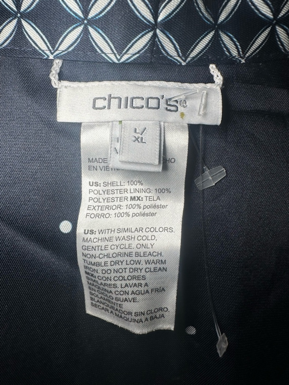 Chico's Navy White Covering Ruana Short Kimono NWOT - Picture 3 of 11